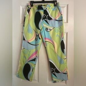 Willi Smith Vibrant Swirl Ankle Pants
